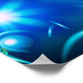 Blauwe Ster Bloemen Poster (Hoek)