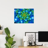 Blauwe Ster Bloemen Poster (Thuiskantoor)