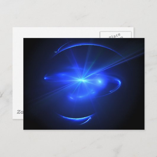 Blauwe ster briefkaart (Voorkant / Achterkant)