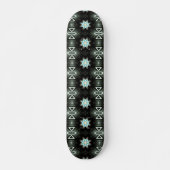 blauwe ster-burst geometrisch zwart skateboard (Voorkant)