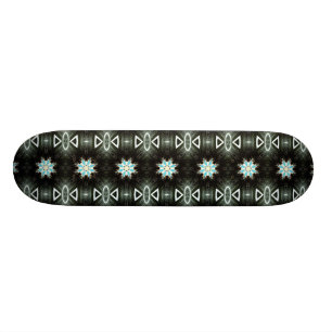 blauwe ster-burst geometrisch zwart skateboard