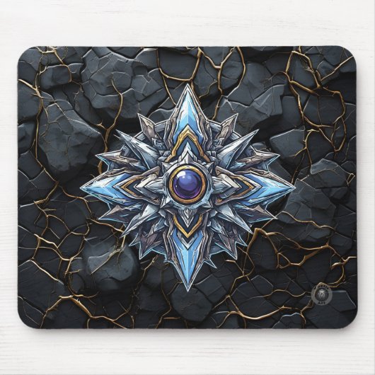 Blauwe Ster Core Gaming Embleem Muismat (Voorkant)