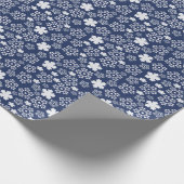 Blauwe ster en sneeuwvlok Kerstmis Winter Patroon Cadeaupapier (Hoek)