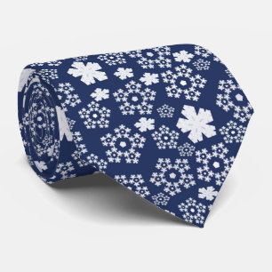 Blauwe ster en sneeuwvlok Kerstmis Winter Patroon Stropdas