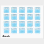 blauwe ster explosie cool ontwerp vierkante sticker (Vel)