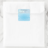 blauwe ster explosie cool ontwerp vierkante sticker (Tas)