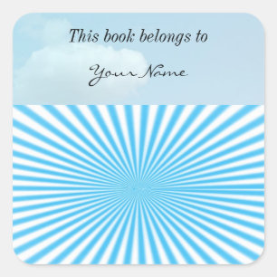blauwe ster explosie cool ontwerp vierkante sticker