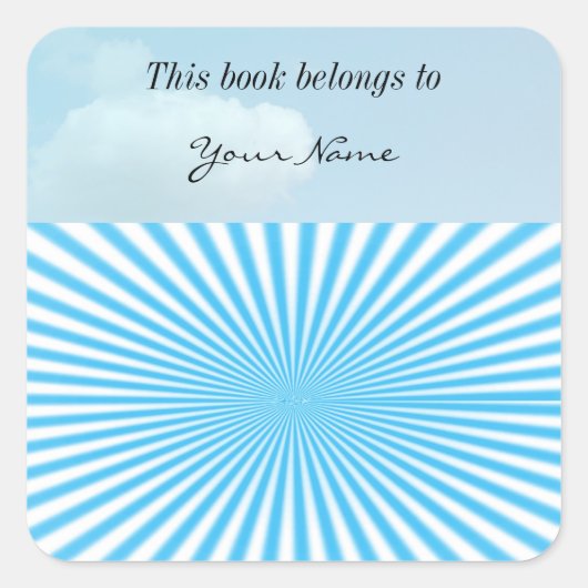 blauwe ster explosie cool ontwerp vierkante sticker (Voorkant)