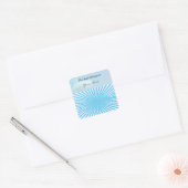 blauwe ster explosie cool ontwerp vierkante sticker (Envelop)