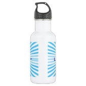 blauwe ster explosie cool ontwerp waterfles (Achterkant)