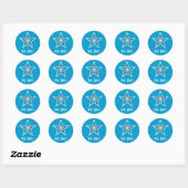 Blauwe ster: Goed gedaan! Ronde sticker blauw (Vel)