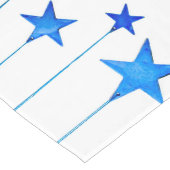 Blauwe ster kerstdecoratie foto lange tafelloper (Hoek)