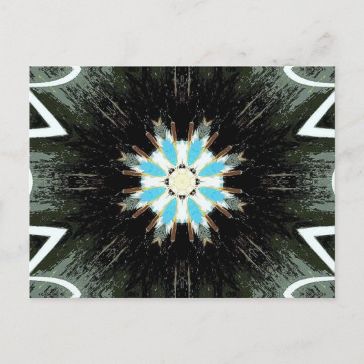 blauwe ster met zwarte rand briefkaart (Voorkant)