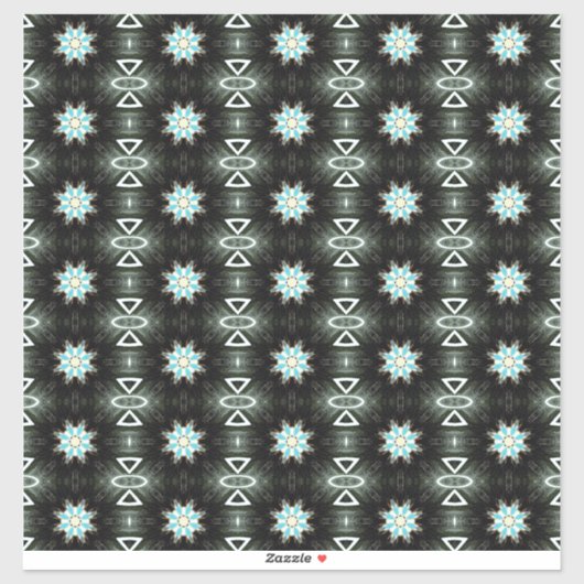 blauwe ster met zwarte rand sticker (Vel)