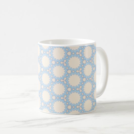 Blauwe Ster Mozaïek Geometrie Koffiemok (Voorkant rechts)