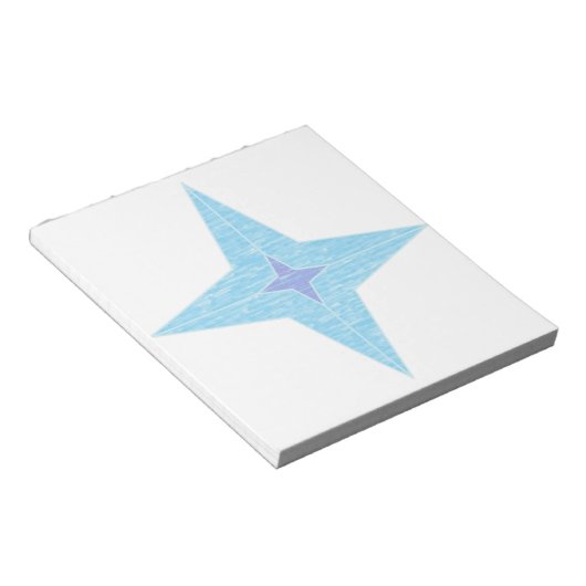 Blauwe ster notitieblok (Schuin)