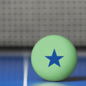 Blauwe ster op een gloed-in-the-Dark Pingpongbal (Net)