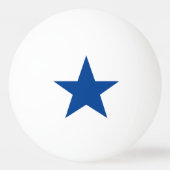 Blauwe ster op een wit pingpongbal (Achterkant)