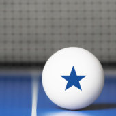 Blauwe ster op een wit pingpongbal (Net)