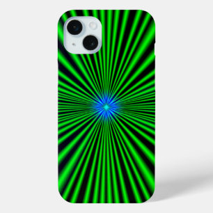 Blauwe ster op groen licht iPhone 15 mini hoesje