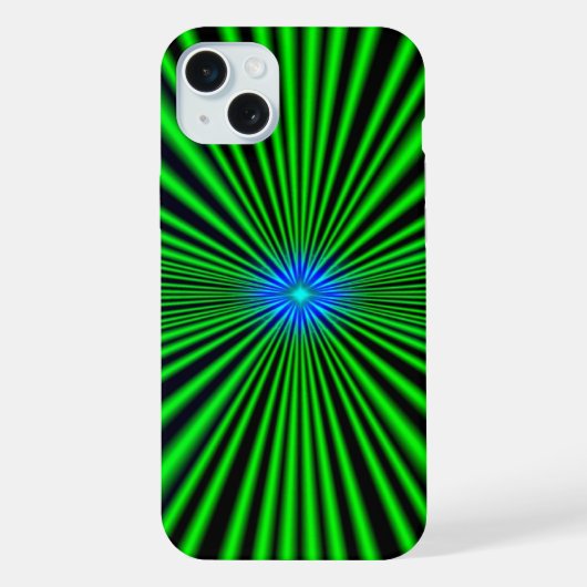 Blauwe Ster op groen Licht iPhone Hoesje (Achterkant)
