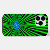 Blauwe ster op groen licht iPhone hoesje (Achterkant horizontaal)
