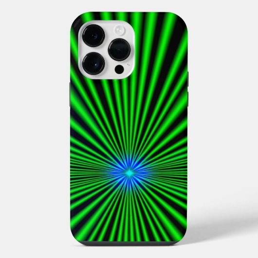 Blauwe ster op groen licht iPhone hoesje (Achterkant)