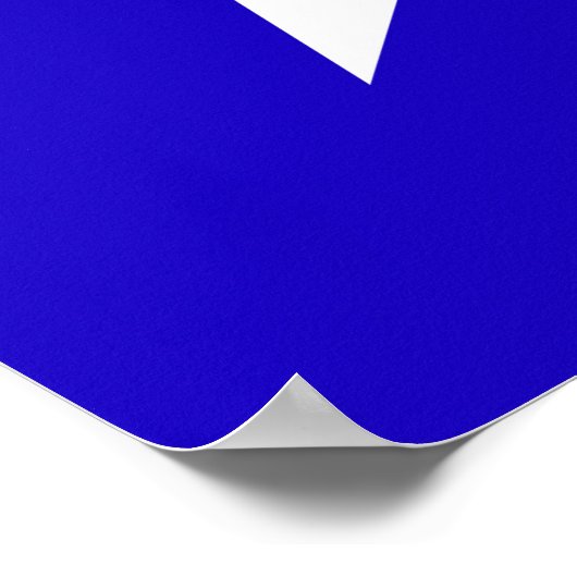 Blauwe ster op witte achtergrond poster (Hoek)