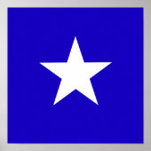 Blauwe ster op witte achtergrond poster (Voorkant)