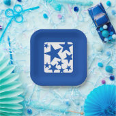 Blauwe Ster Papieren Bord (Feest)