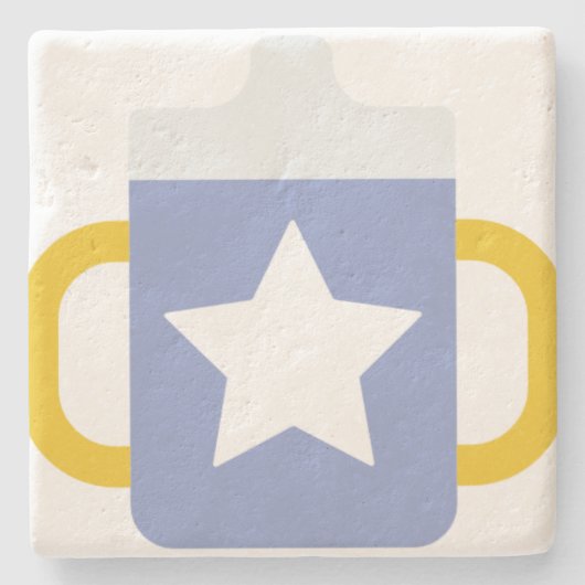 blauwe ster sippy cup stenen onderzetter (Voorkant)