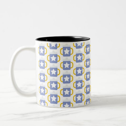 blauwe ster sippy cup tweekleurige koffiemok (Links)