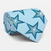 Blauwe ster stropdas lichtblauw (Opgerold)