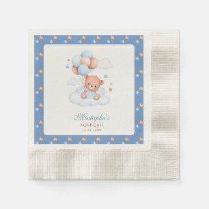 Blauwe Ster Teddybeer Aqeeqah Baby Jongen Papieren Servet