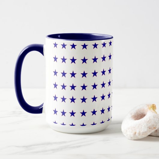 Blauwe ster van Amerikaanse vlag Mok (Met donut)