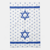 Blauwe ster van David Blue en White Theedoek (Verticaal)