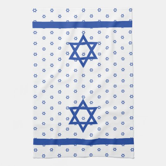 Blauwe ster van David Blue en White Theedoek (Verticaal)