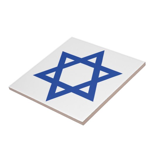 Blauwe ster van David Ceramic Tile Tegeltje (Zijkant)