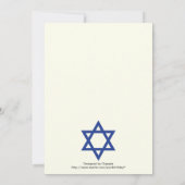 Blauwe ster van David dubbelgrensbalk Mitzvah Kaart (Achterkant)