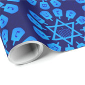 Blauwe ster van David Hanukkah Cadeaupapier (Rol Hoek)