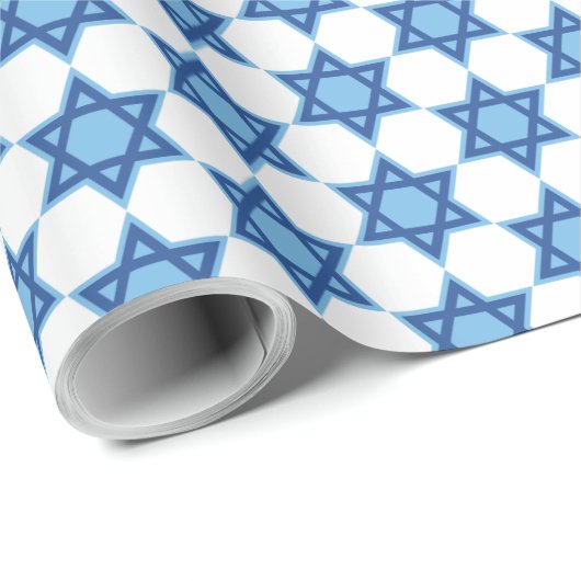 Blauwe ster van David Hanukkah Cadeaupapier (Rol Hoek)