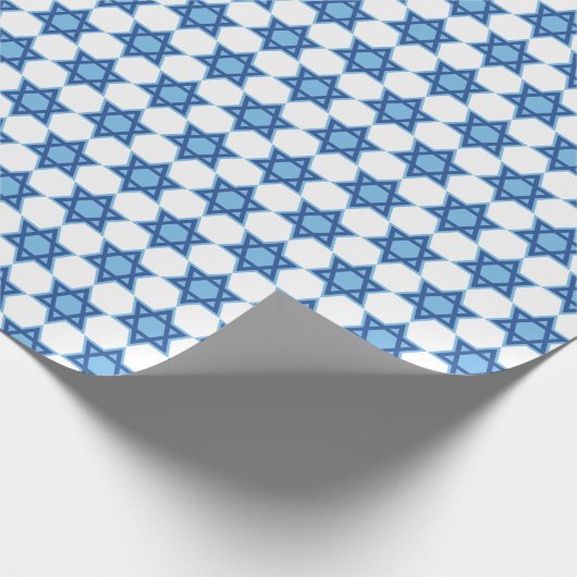 Blauwe ster van David Hanukkah Cadeaupapier (Hoek)