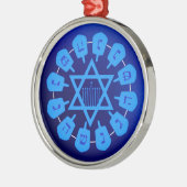 Blauwe ster van David Hanukkah Metalen Ornament (Links)