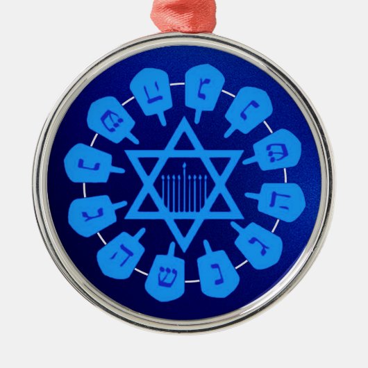 Blauwe ster van David Hanukkah Metalen Ornament (Voorkant)