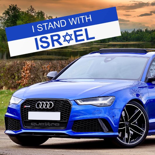 Blauwe ster van David, ik sta achter Israël Bumpersticker