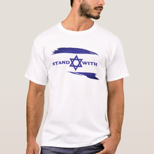 Blauwe ster van David Israëlische vlag, Stand met  T-shirt (Voorkant)