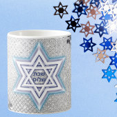 Blauwe ster van David, Joodse Gift Shabbat Shalom Koffiemok