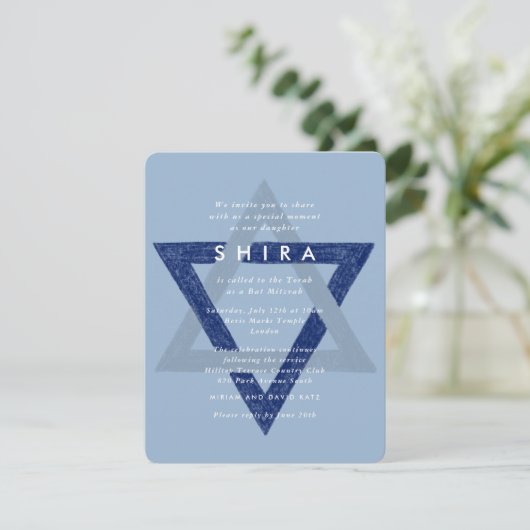 Blauwe ster van David Mitswa Save The Date (Staand voorkant)