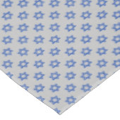 Blauwe Ster van David op mat zilver Tafelkleed (Gekanteld)