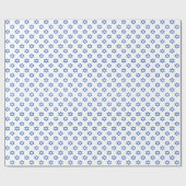 Blauwe Ster van David op Wit Cadeaupapier (Vlak)